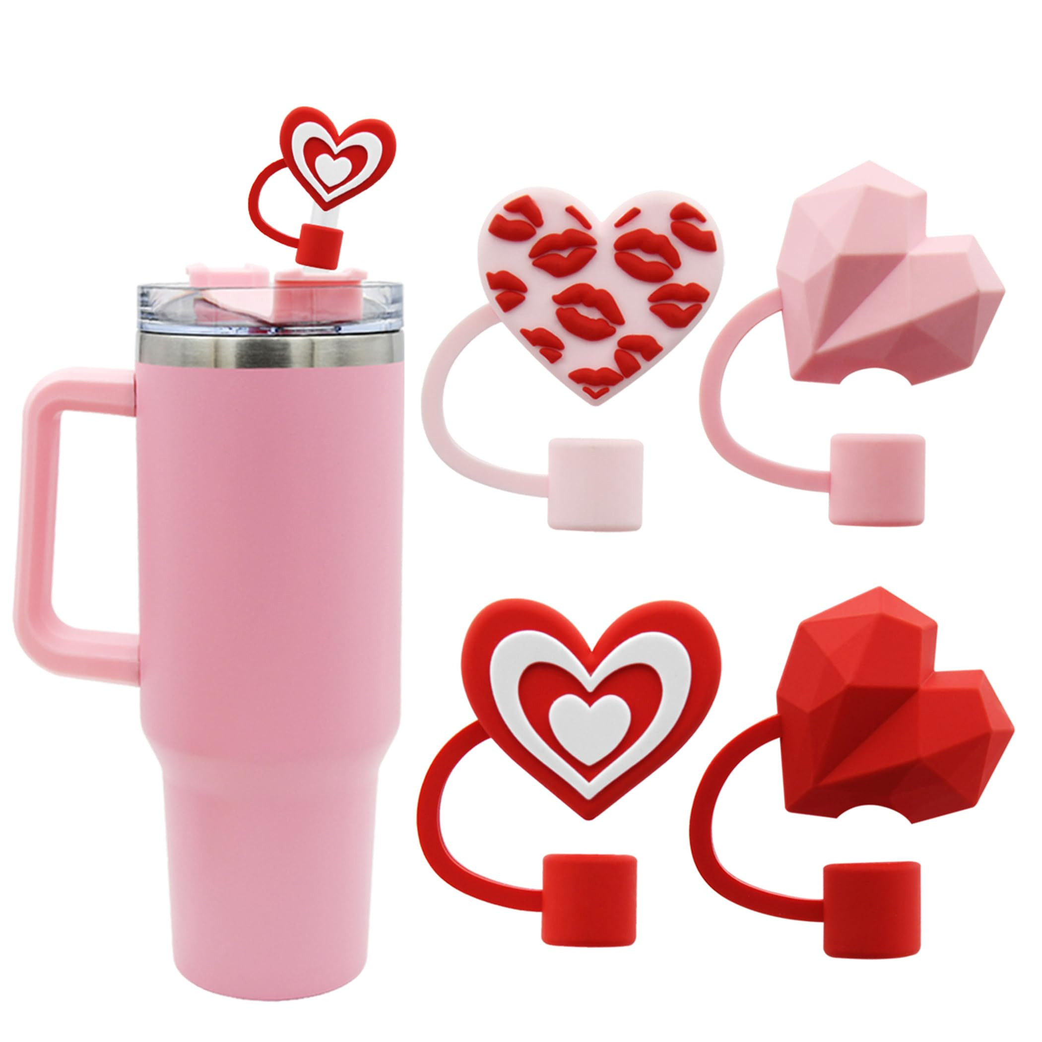 Meitesti Straw Cover Cap for Stanley Cup, Heart-shaped Straw Topper Compatible with 30&40 Oz Tumb... | Amazon (US)