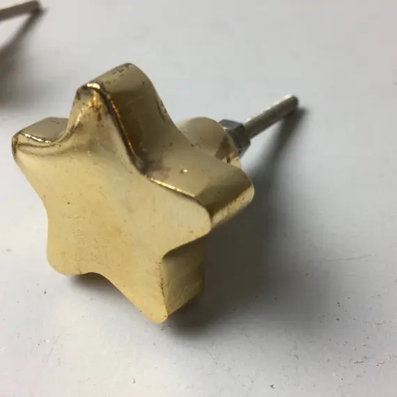 GOLD CHUNKY STAR Knob - Home decor drawer pull Metal | Etsy (US)