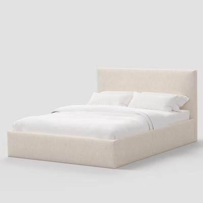 Queen Square Low Platform Bed in Linen Talc - Threshold™ | Target