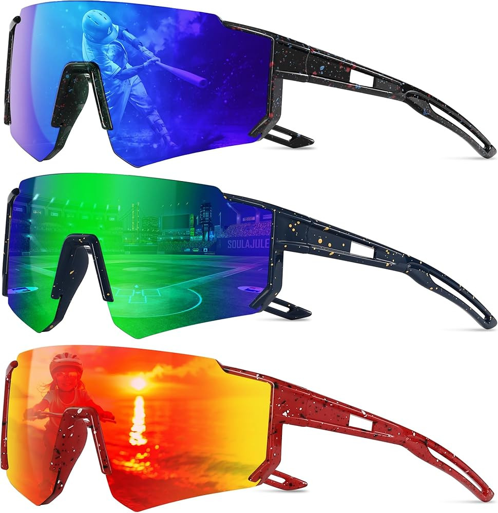 Kids Sunglasses Polarized - UV400 Protection Boys Youth Cycling Goggles Baseball Sunglasses with ... | Amazon (US)