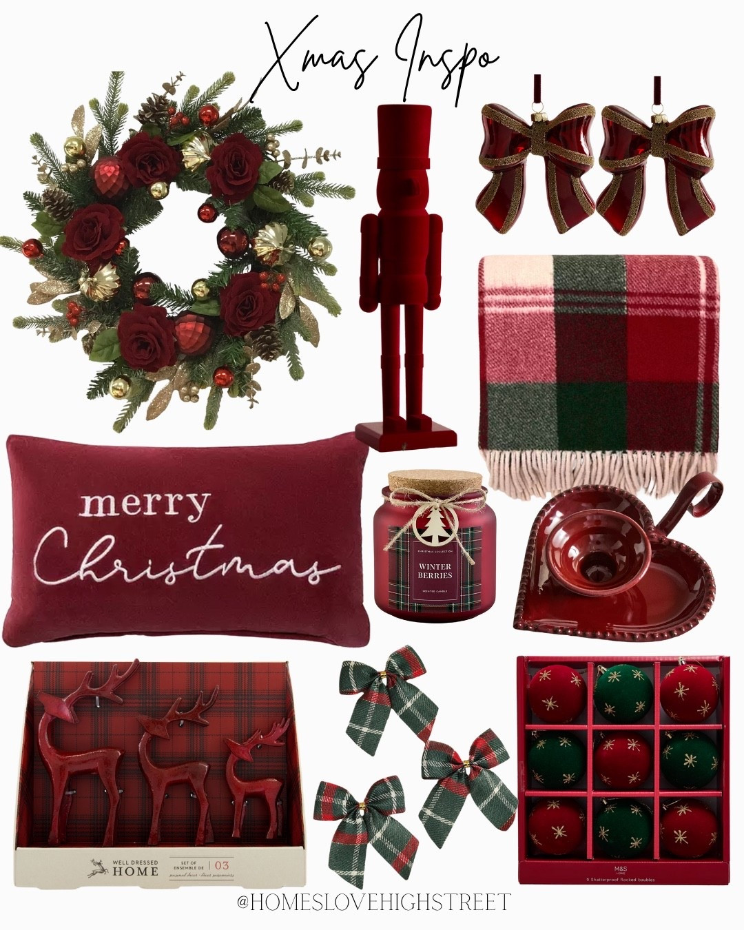 Burgundy and green Xmas decor 

#LTKfestive #LTKhome #LTKuk