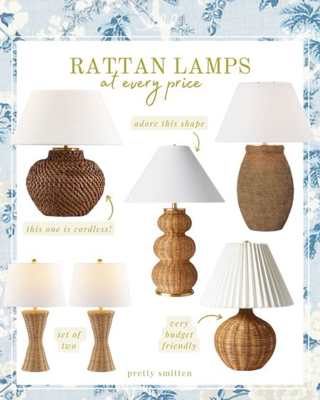 Rattan table lamps, Wicker table lamps, coastal home decor, English cottage home decor 

#LTKhome