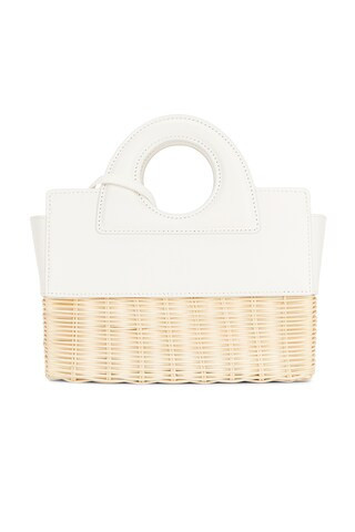 Alexis Penelope Petite Rattan Bag in Blanc - White. Size all. | FWRD 