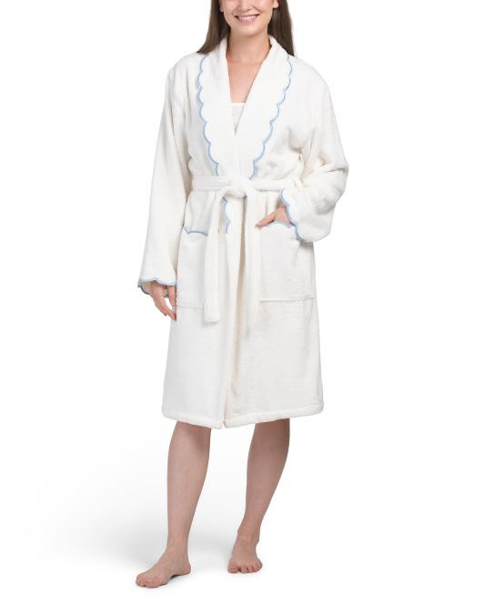 Made In Turkey Scallop Embroidery Bathrobe | TJ Maxx