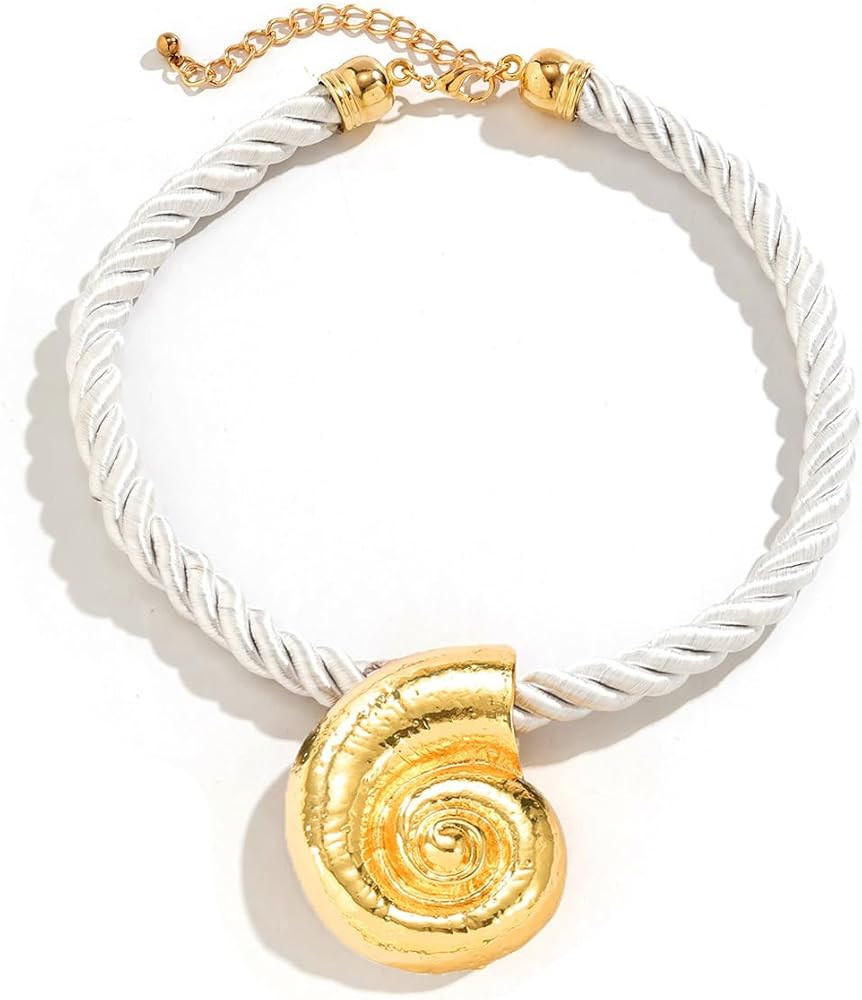 Gold Shell Necklace Conch Snail Sea Witch Necklace for Women Girls Ursula Costume Accessory for H... | Amazon (US)