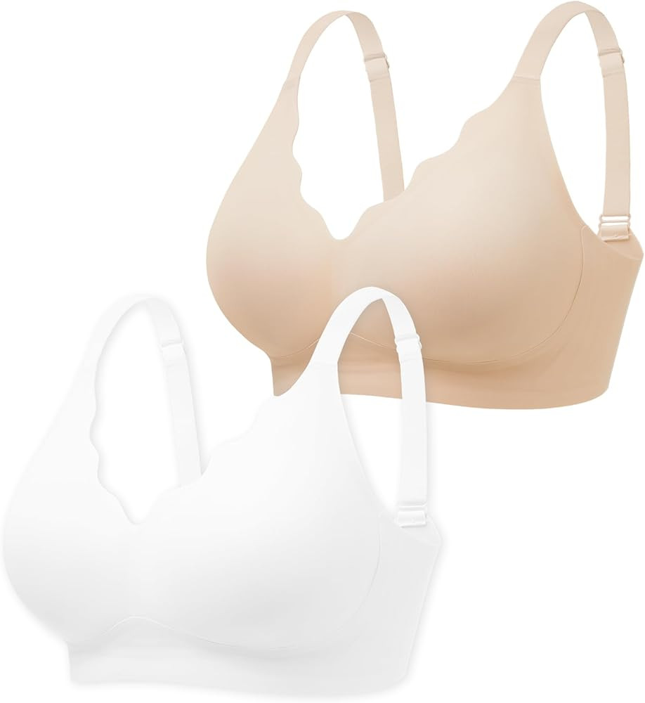 SHARICCA Seamless Jelly Bras for Women No Underwire - Wireless Support Tshirt Padded Bralette Com... | Amazon (US)