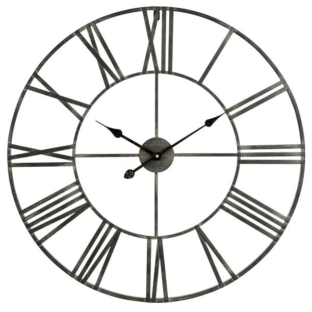 Solange Round Metal Wall Clock - 30" Gray | Walmart (US)