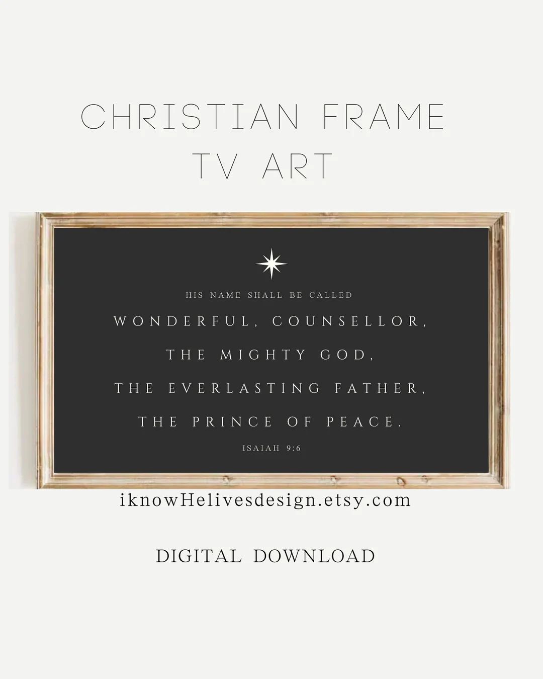 FRAME TV Christmas Prince of Peace Print Isaiah 9 6 Jesus - Etsy | Etsy (US)