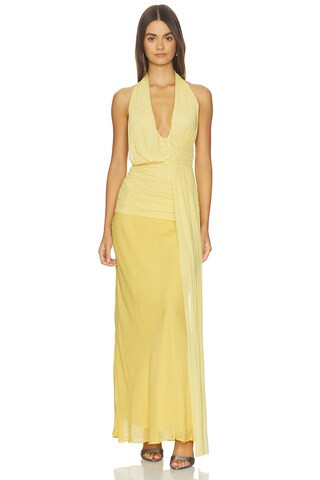 Bec + Bridge Cassis Drape Maxi Dress in Citron from Revolve.com | Revolve Clothing (Global)