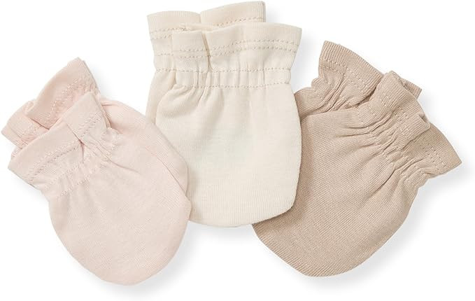 Burts Bees Baby Unisex Baby Mittens, 100% Organic Cotton, 3-Pack Solid Color Infant Scratch Prote... | Amazon (US)