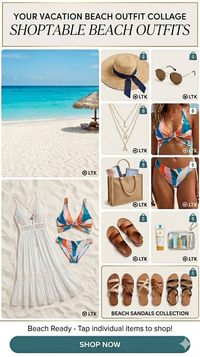 The Ultimate Beach Trip Prep: Memorial Day Ready! 🌴☀️
Ready to elevate your beach style this long weekend? Forget the packing panic! I’ve curated the complete, foolproof beach capsule collection that will have you looking effortlessly chic from sand to sunset.
This season is all about breezy elegance and organized ease. Here’s what I’m packing for the ultimate vacation vibe:
🌟 What’s in the Mix:
 The "Sand to Dinner" Layer: A beautiful, white lace maxi cover-up—perfect over your suit and versatile enough to transition for evening drinks.
 Colorful Coordinates: Mix-and-match colorful patterned bikinis for a vibrant pop.
 Chic Shields: The essential wide-brim straw hat and classic aviator sunglasses for SPF-level style.
 The Smart Carry: A stylish jute tote that holds everything, from your beach towel to that 'Travel Guide' book you'll actually read.
 TSA-Approved Touch: A clear, curated travel toiletry kit with your must-have products.
Your beach checklist is officially complete. All you have to do is tap the link, grab what you need, and start the countdown to the long weekend. 🎒☀️
👉 Tap the image or the link in my bio to shop the exact pieces before shipping cutoffs!
#LTKtravel #MDWstyle #BeachVacation #BeachCapsule #PackingChecklist #MemorialDayWeekend #EffortlessStyle #SummerVibes