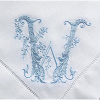 Monogrammed Embroidered Linen Dinner Napkins. Personalized Napkins | Etsy (US)