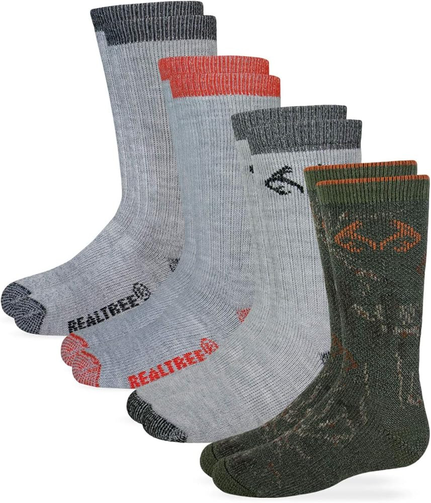 Realtree Boys Boot Sock (4- Pack) Multi, Small | Amazon (US)