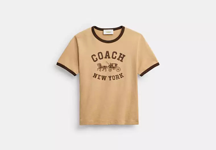 Horse And Carriage Ringer T-Shirt In Organic Cotton | Coach (US)