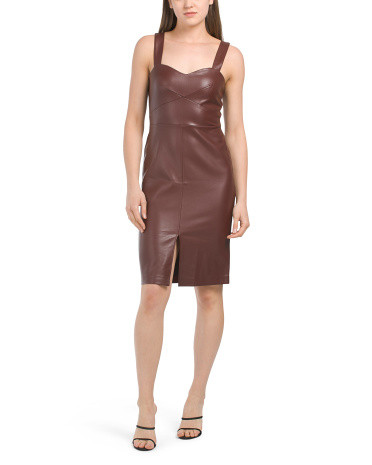 Sleeveless Faux Leather Midi Dress | TJ Maxx