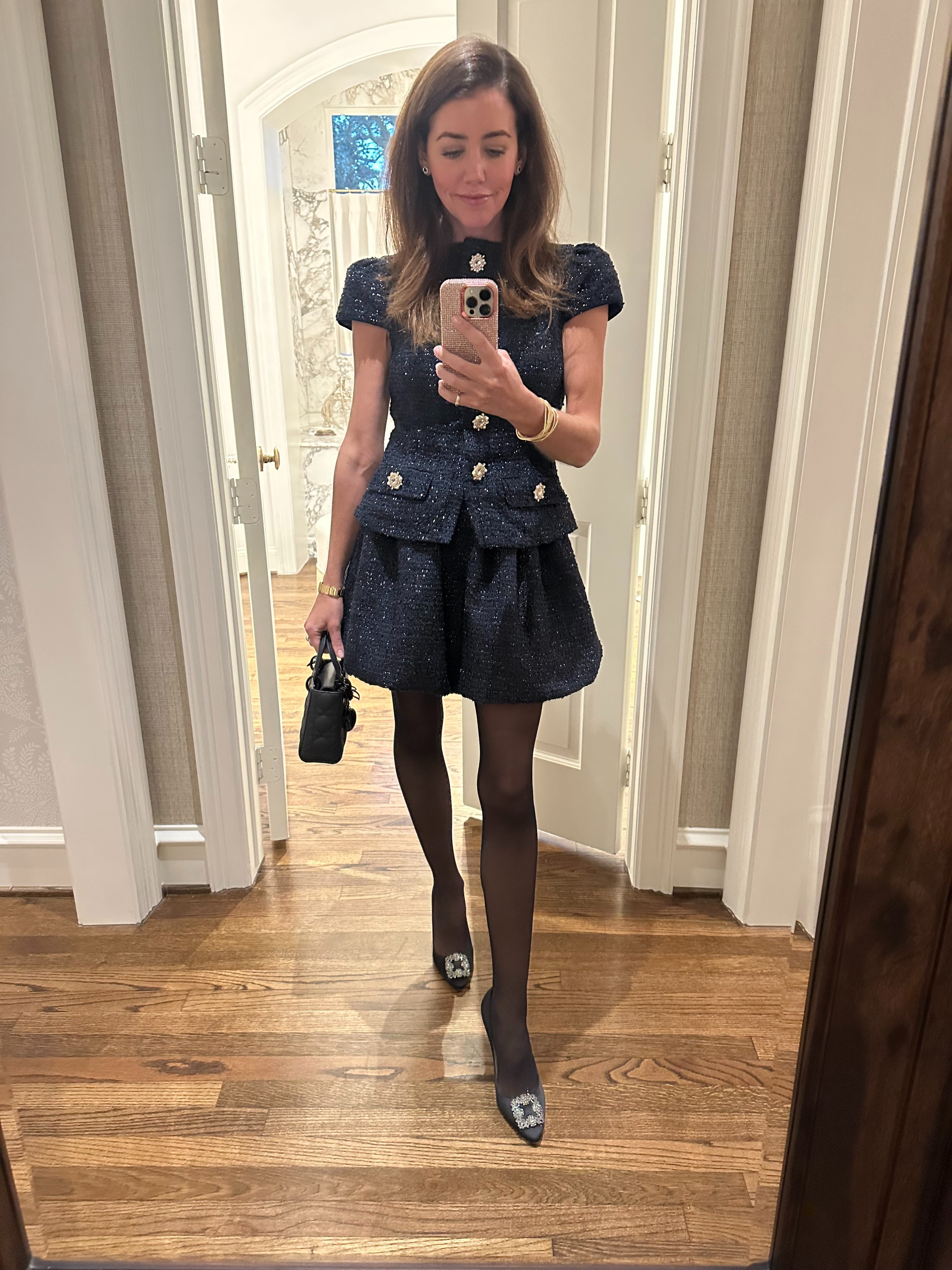 self-portrait dress // wolford tights // manolo blahnik shoes // dior bag 

 