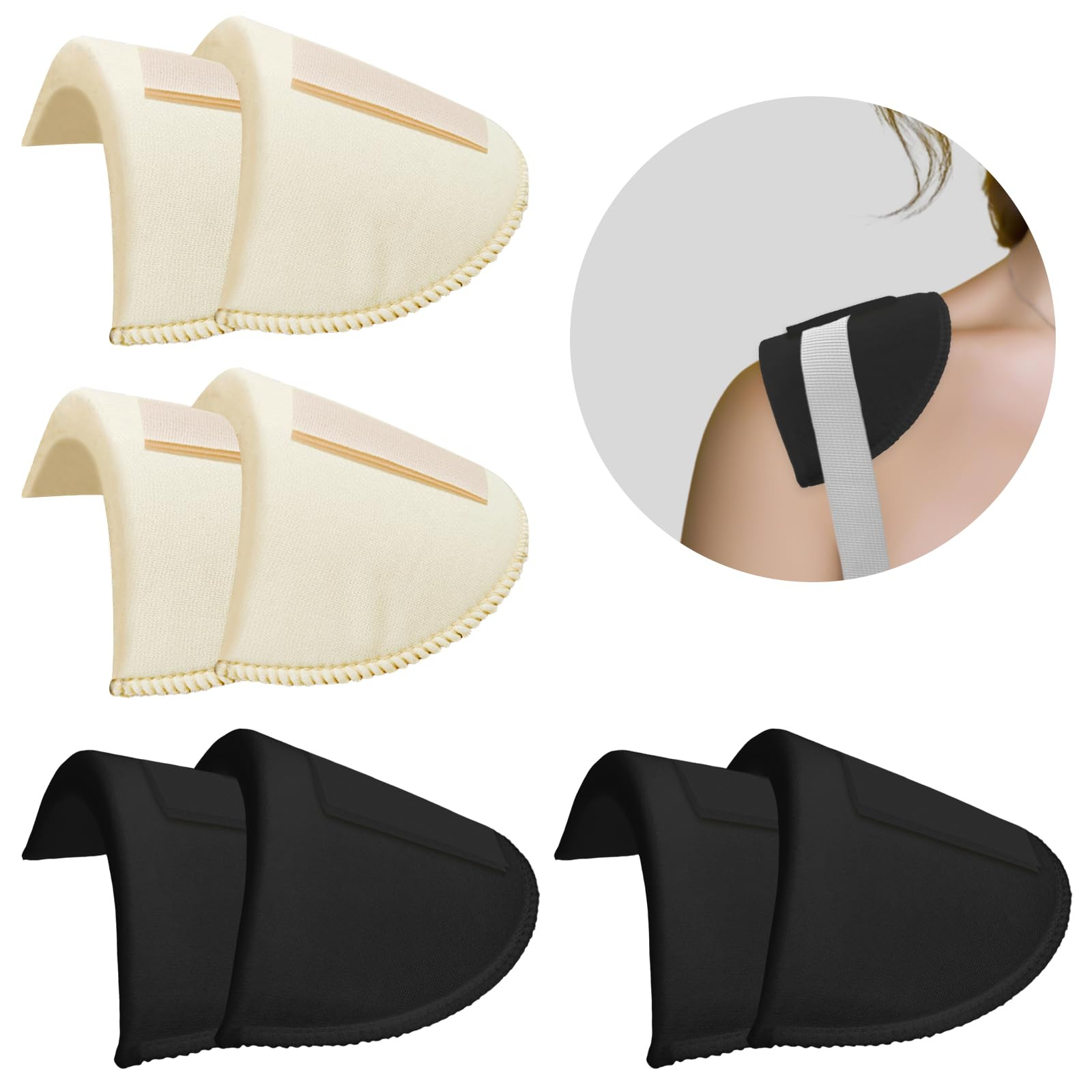 Zaruatu 4 Pairs Set-in Shoulder Pads 1.5cm Thickening Foam Shoulder Pads for Womens Clothing Sewi... | Amazon (US)