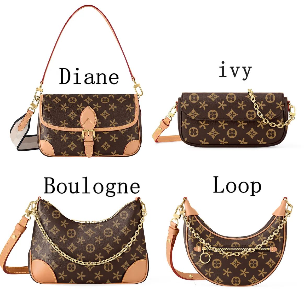 Top LOOP wallet on chain ivy brown Shoulder Designer bag Womens mens Clutch boulogne Underarm hal... | DHGate