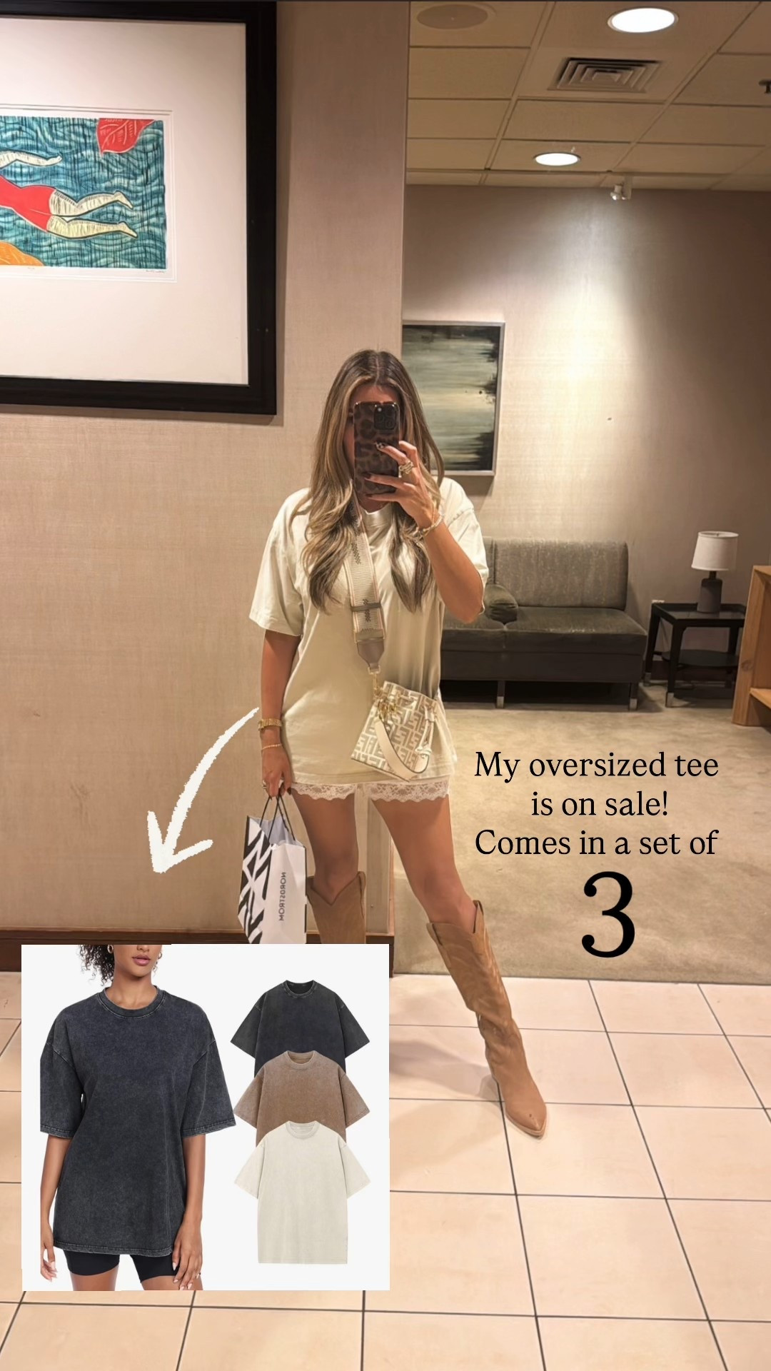 Oversized tees on sale. Comes in a set of 3, in a variety of colors. 
Wearing size small. 

#LTKmomlife #LTKSeasonal #LTKSaleAlert