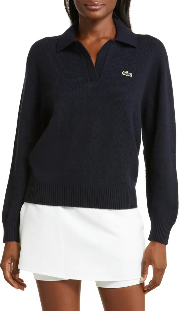 Lacoste Solid Cashmere Blend Polo Sweater | Nordstrom | Nordstrom