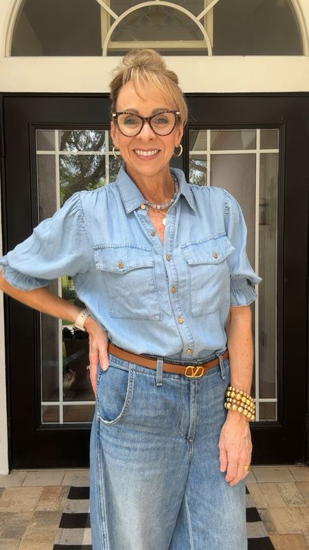 Double denim 2 ways, wide leg jeans or a skirt? I like them both.
Wearing a small in the top, use code THISBLONDE15 to save.
Summer 
Summer outfits
Jeans


#LTKOver40 #LTKStyleTip #LTKVideo