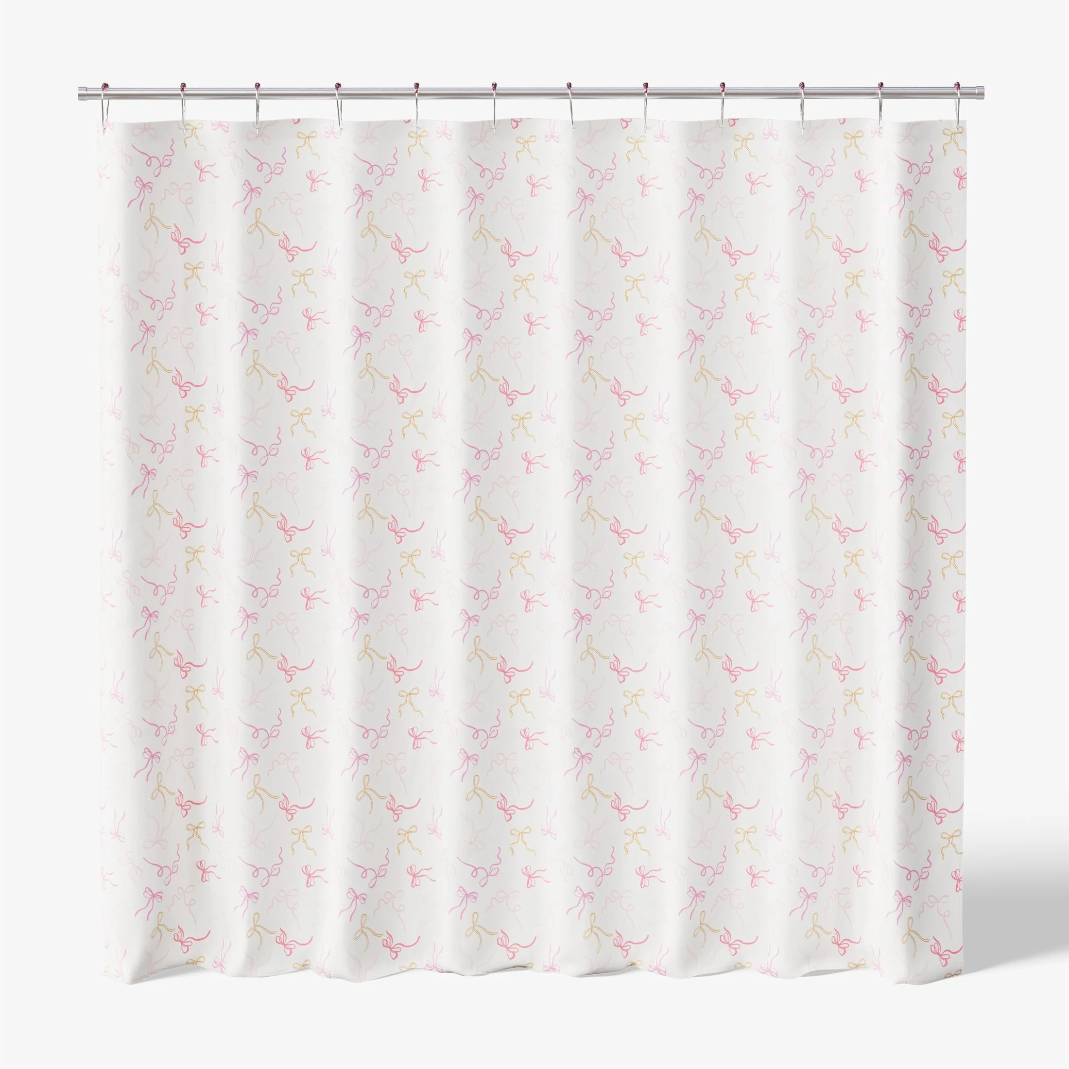 Mainstays Kids Fabric Shower Curtain with Hooks Set, Bows | Walmart (US)