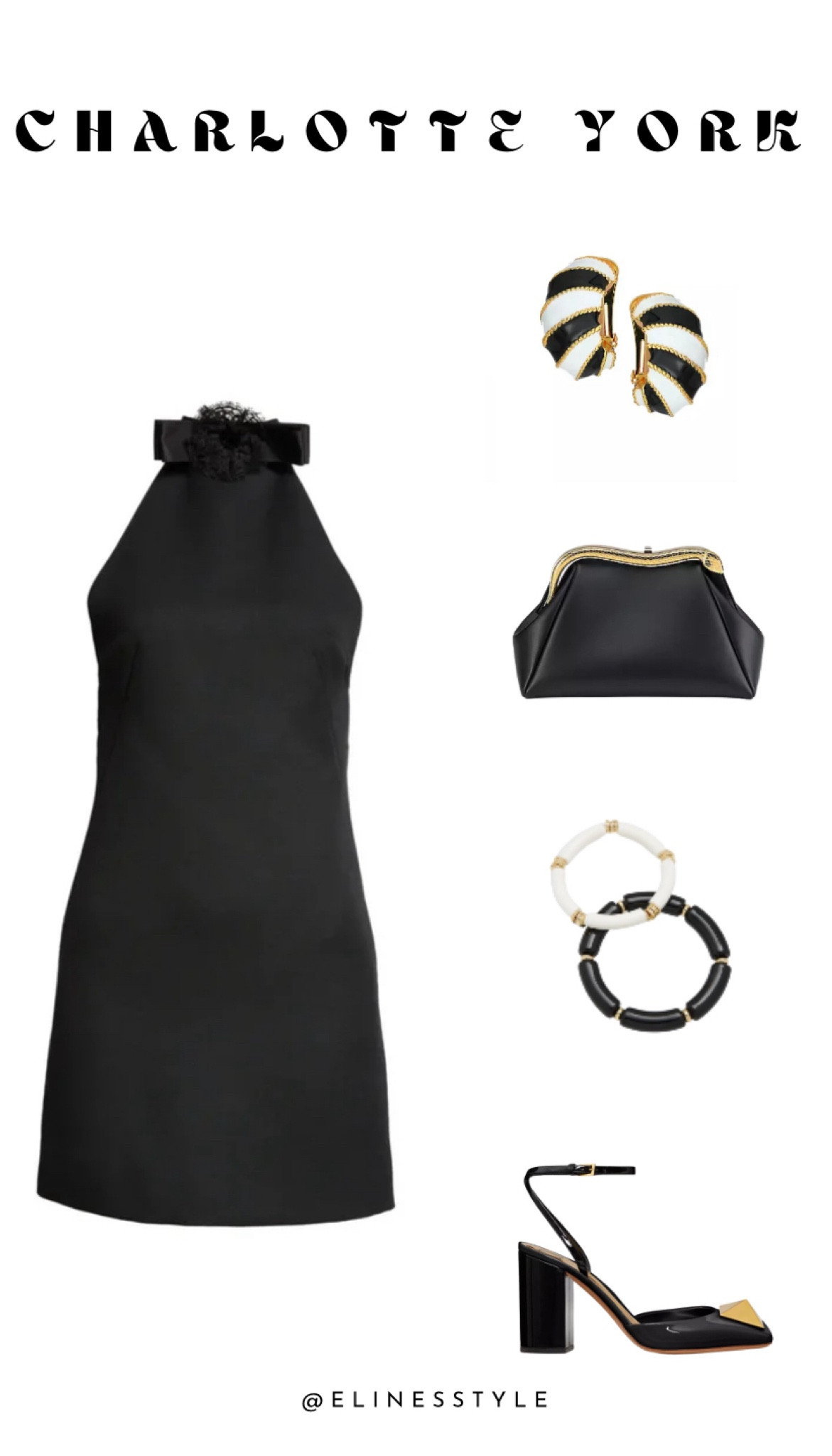 charlotte york black dress The Signature Maxi embellished with Swarovski® Crystal Buttons – Parni main image 1