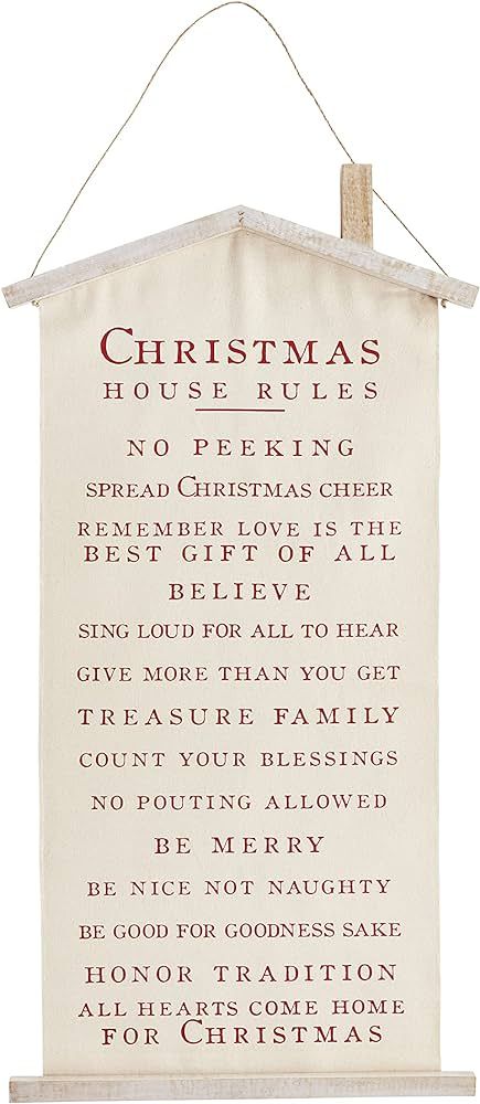 Mud Pie Christmas House Rules Hanger, 49.75" x 23" | Amazon (US)
