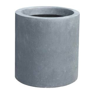 15.7" Dia Charcoal Round Concrete Planter with Drainage Plug for Indoor Outdoor Patio | The Home Depot