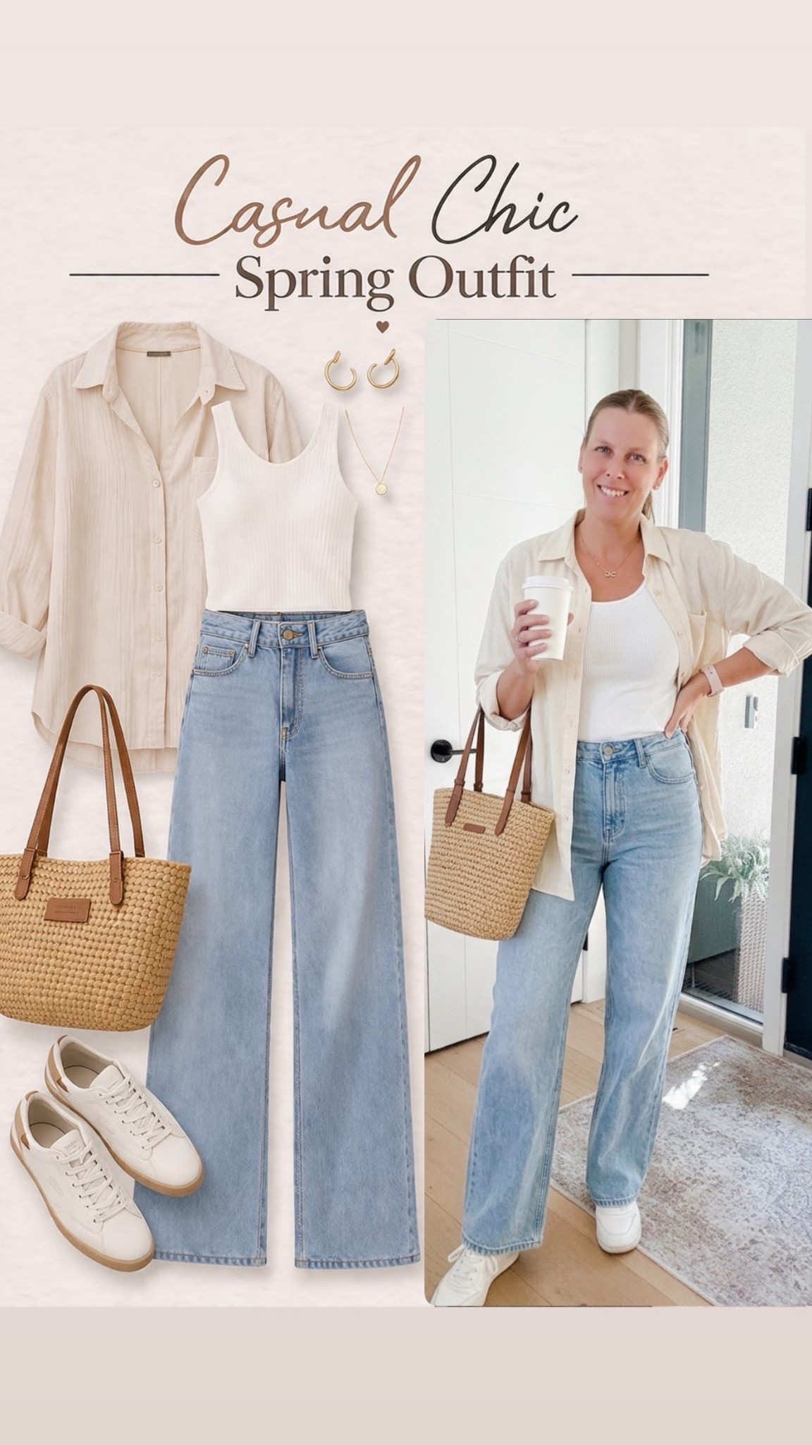 Denim chic look for spring 

Spring look, denim outfit, effortless look, everyday style, linen shirt, straight leg jeans 

#LTKTravel #LTKootd #LTKOver40