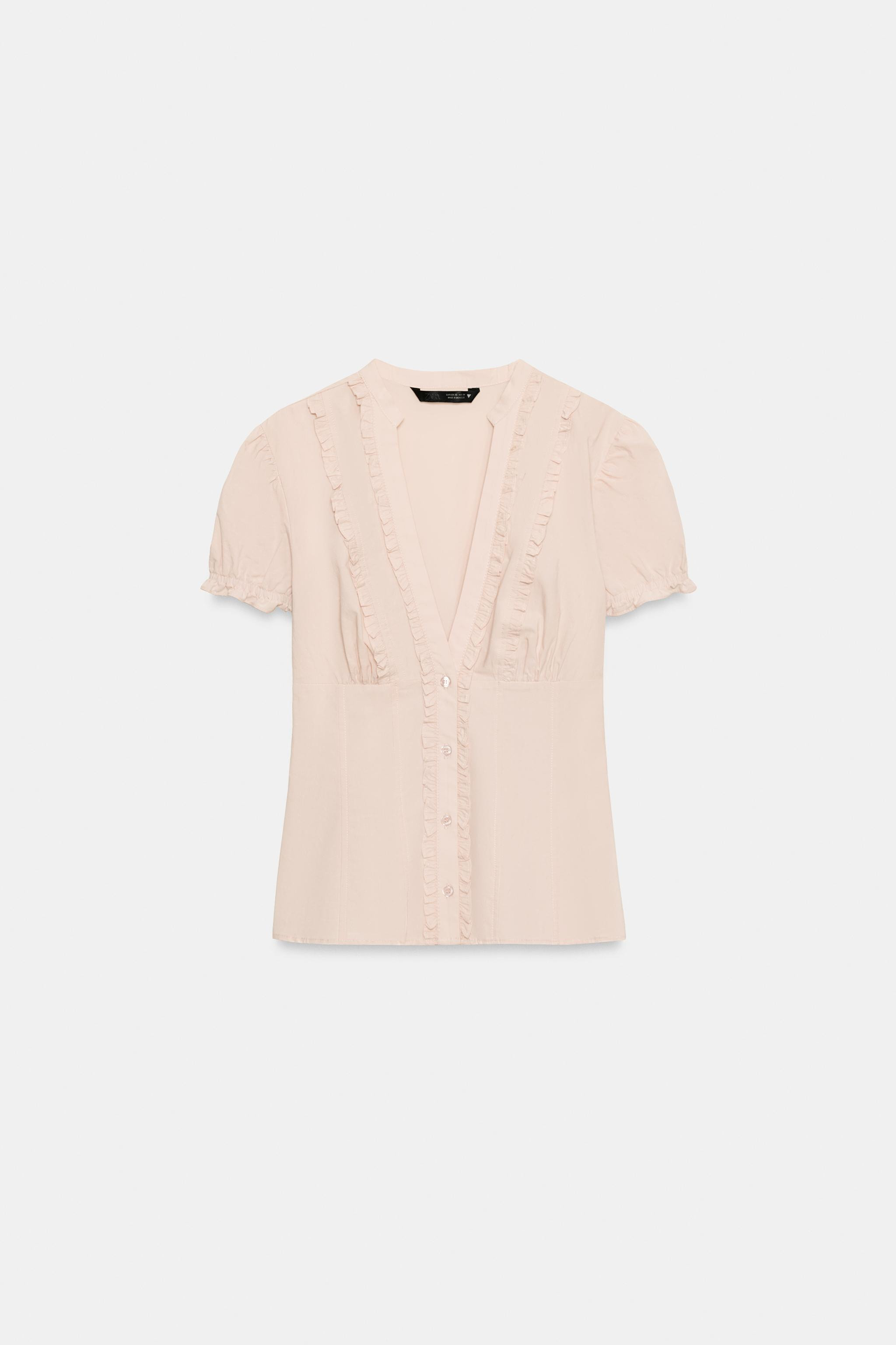 POPLIN SHIRT WITH TIE OPENING | Zara US