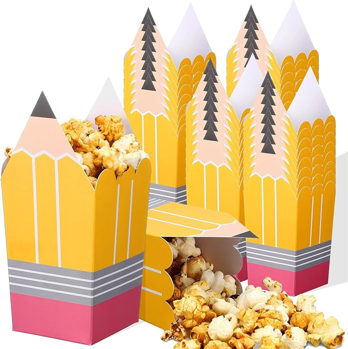 Tiangrid 60 Pcs Teacher Appreciation Gift Pencil Popcorn Boxes Teacher Gift Treat Bags Mini Popco... | Amazon (US)