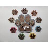 Personalized Dog Leash Holder Paw Print Wall Decor With Rustic Hooks | Etsy (US)