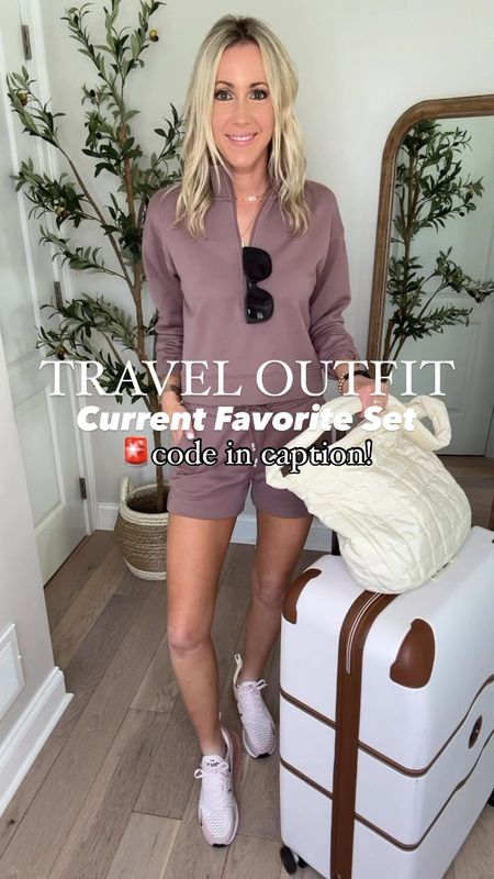 Travel Outfit! ✈️ My #ootd and the set I’ve been wearing probably a little too much. 😇😍 Code EVERYTHING for 25% off!🚨This French Terry half-zip + shorts set is seriously a 10/10! The color, the fit, the quality. 🤌🏻 Both the pullover and the shorts I’m wearing XS in twilight mauve. Sizes XS-XXL available.

Tommy John, matching set, loungewear, travel outfit,  errands outfit, mom outfit, two piece set, mom uniform, mom style, two piece style, lounge set, comfy outfit, comfy style, elevated basics, athleisure, activewear, travel style, casual outfit

#LTKTravel #LTKActive #LTKVideo