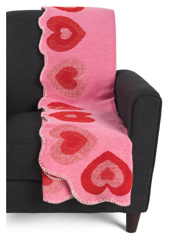 Valentines Day Scalloped Border Throw | TJ Maxx