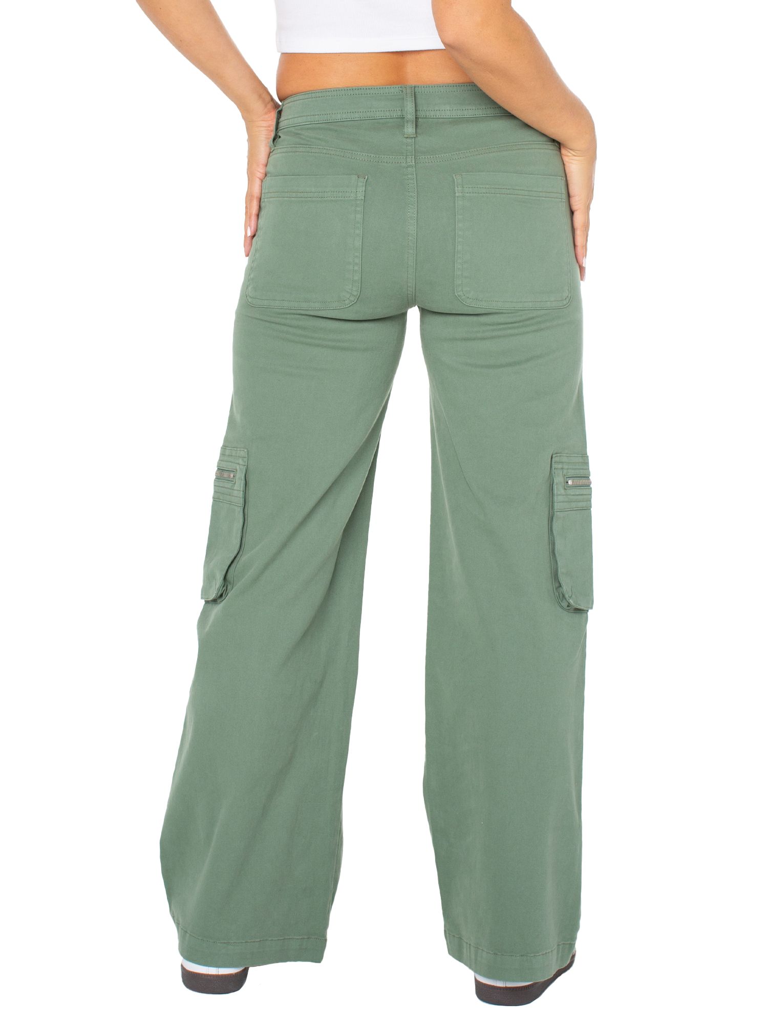 Celebrity Pink Juniors and Juniors Plus Mid Rise Wide Leg Cargo Pant Sizes 1-24W | Walmart (US)