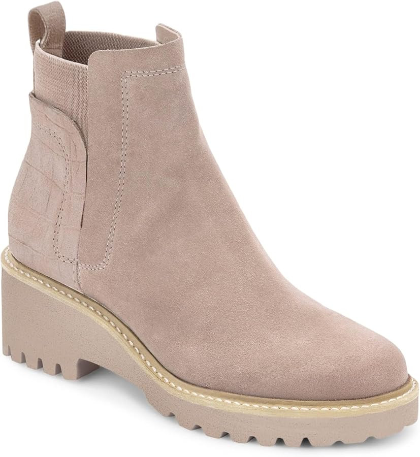 Trish Lucia Womens Platform Lug Sole Chelsea Boots Ankle High Chunky Block Heel Non-Slip Suede Le... | Amazon (US)