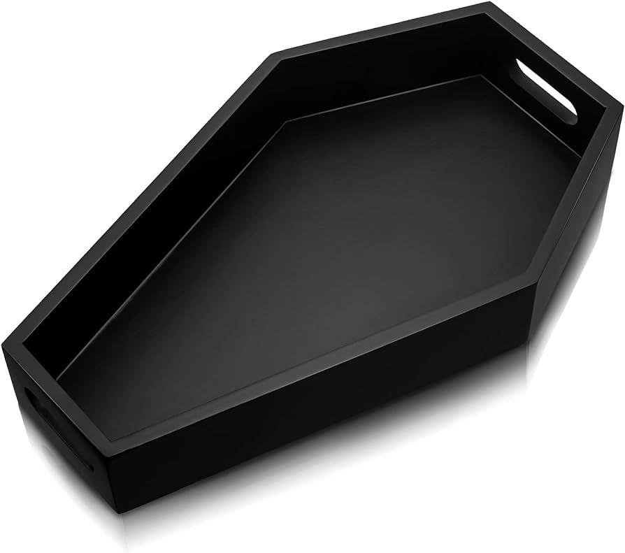 Wood Coffin Tray Halloween Black Serving Tray Wooden Coffin Bath Tray Spooky Gothic Home Decor Co... | Amazon (US)
