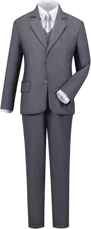 Visaccy Boys Suits Slim Fit Dress Clothes Ring Bearer Outfit | Amazon (US)