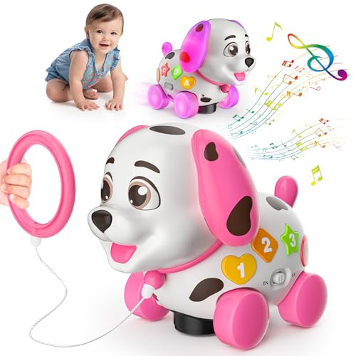 Musical Baby Toys 6-12 Months, 1st Birthday Girl Gifts for One Year Old, 6 7 8 9 10 12-18 Months Toy for Baby Gift, Bilingual Crawling Walking Puppy Toy for 1 Year Old, ABC,123s, Music | Amazon (US)