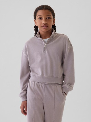 Kids Vintage Soft Half-Zip Cropped Pullover | Gap (US)