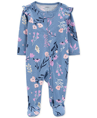 Carter's Baby Girls Floral 2-Way Zip Cotton Sleep & Play & Reviews - All Baby - Kids - Macy's | Macys (US)