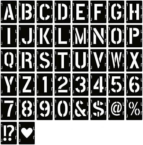 Amazon.com : 2 Inch Letter Stencils Symbol Numbers Craft Stencils, 42 Pcs Reusable Alphabet Templ... | Amazon (US)