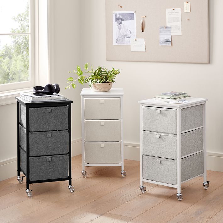 Rolling 3-Drawer Cart | Pottery Barn Teen