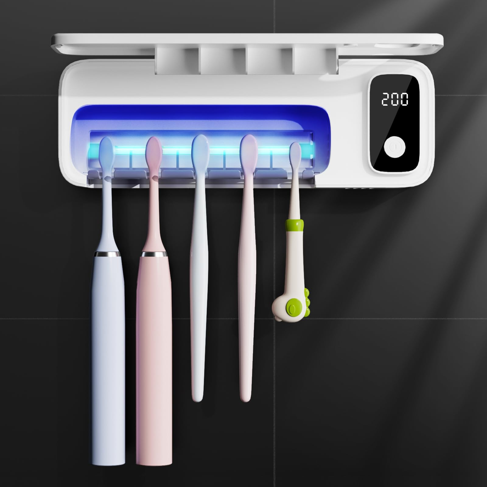 Toothbrush Sanitizer and Holder, UV Toothbrush Sanitizer Holder for Bathroom with 5 Slot, Timer F... | Amazon (US)