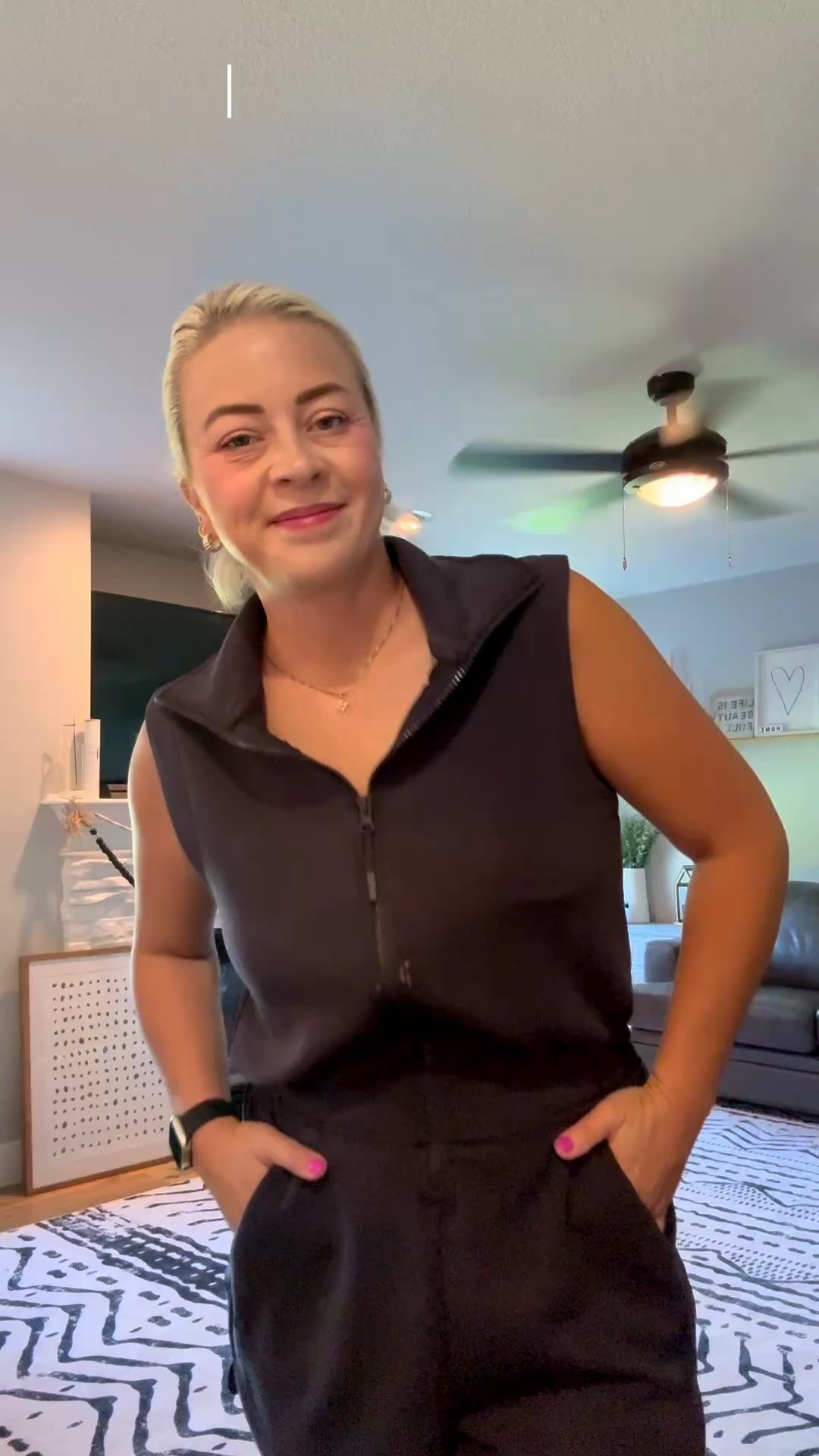 I ordered the comfiest romper from Walmart - Avia brand and in the color Black Soot in a size medium. It's only $28 and has a fully functional zipper.

#LTKmomlife #LTKootd #LTKActive