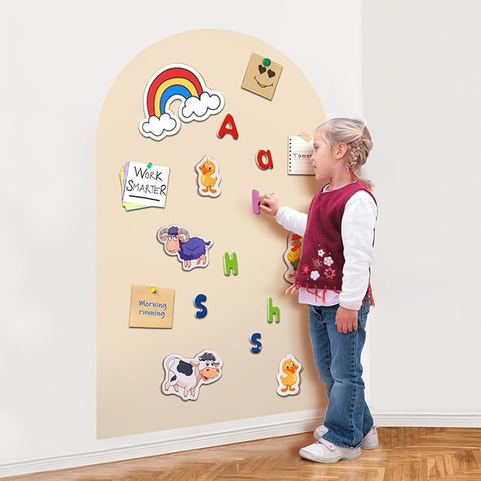 Magnetic Wall Decal Arch: 31" x 39" Magnetic Chalk Board Sticker -for Kids & Playroom (Ivory Whit... | Amazon (US)