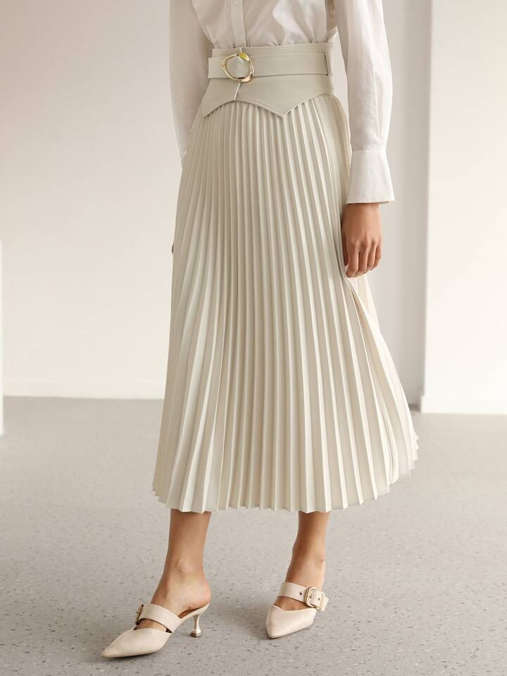 MOTF PLEATED OBI CORSET BELT SKIRT | SHEIN