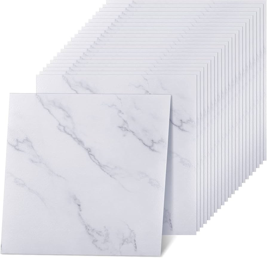 Spiareal 100Pcs Self Adhesive Peel and Stick Floor Tile 12 x 12 Inch Waterproof Vinyl Flooring Ti... | Amazon (US)