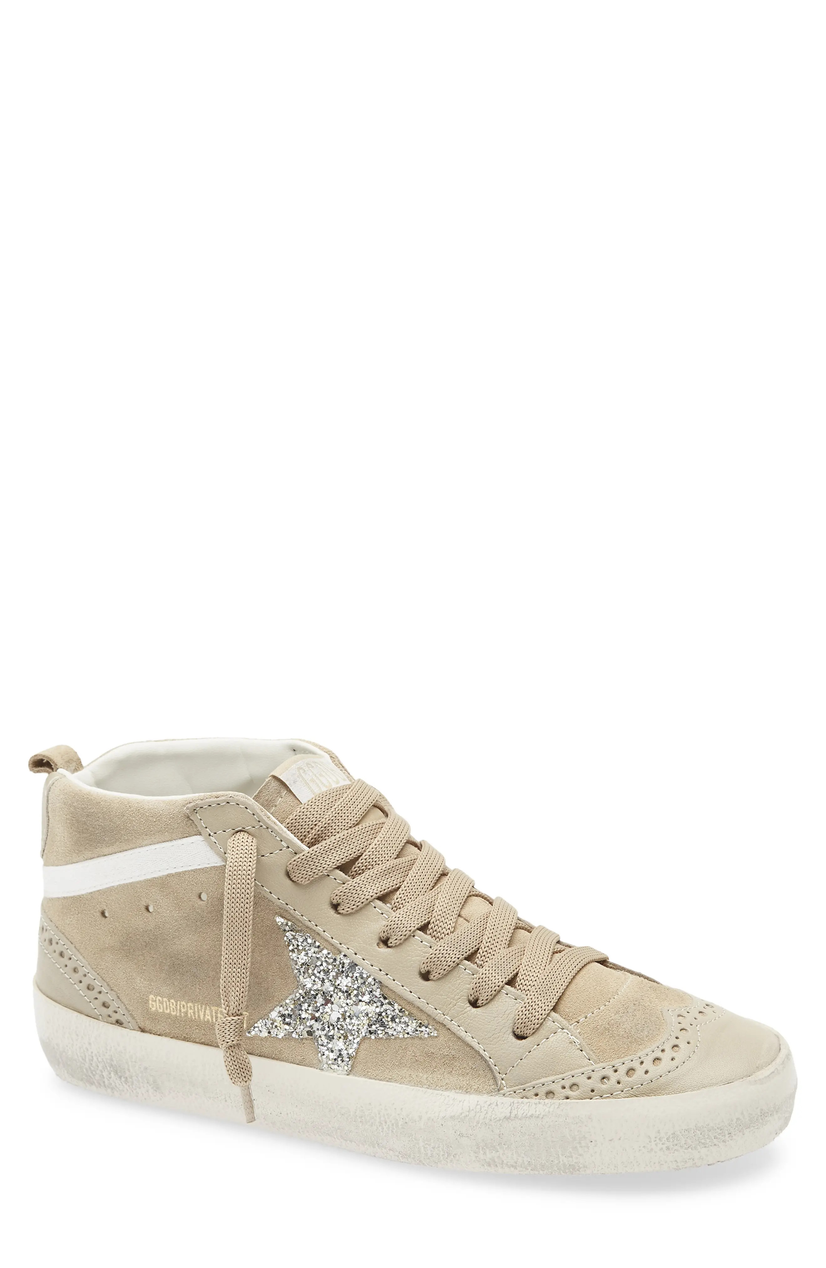 Golden Goose Mid Star Sneaker in Beige/Platinum at Nordstrom, Size 5Us | Nordstrom